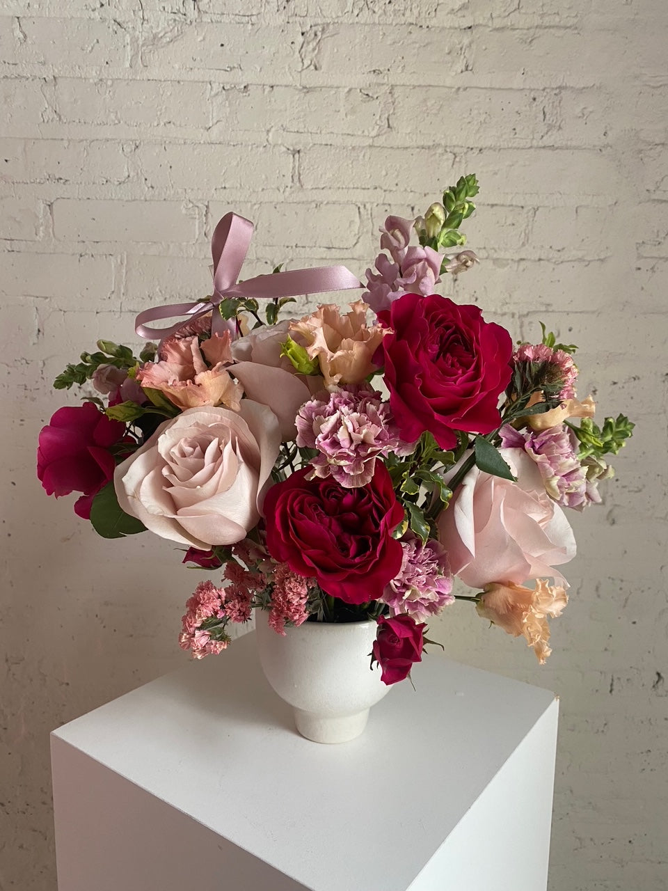 Sweetheart Vase & Hand-Tie Arrangement