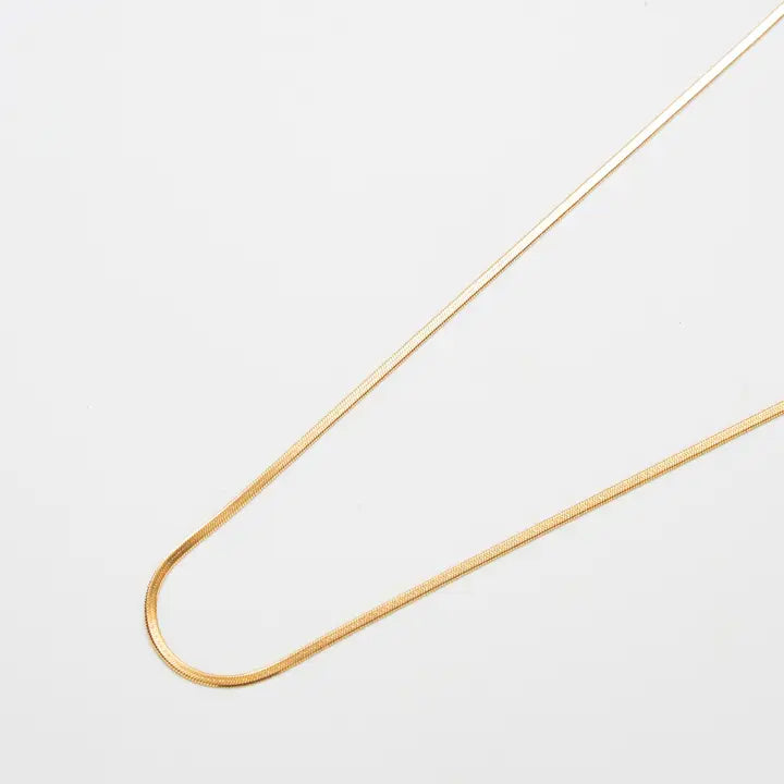 Ultra Thin Gold Herringbone Necklace