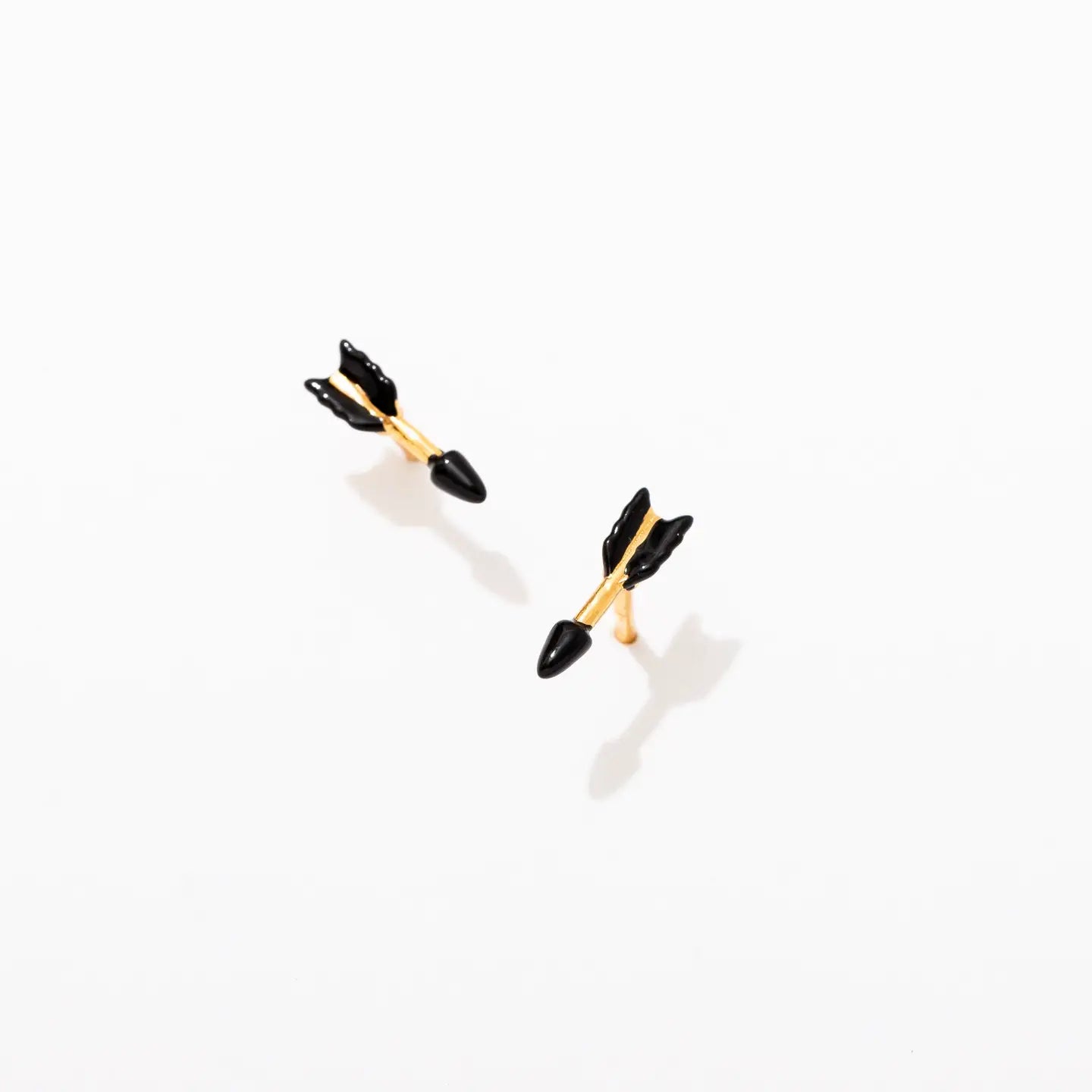 Black Arrow Enamel Stud Earrings