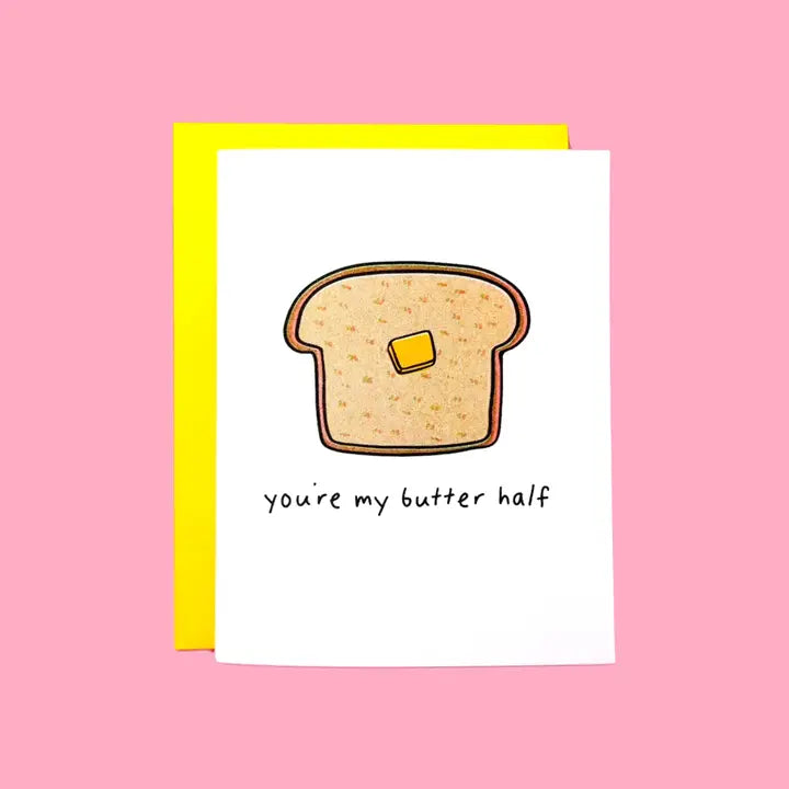 You're My Butter Half Risograph Card