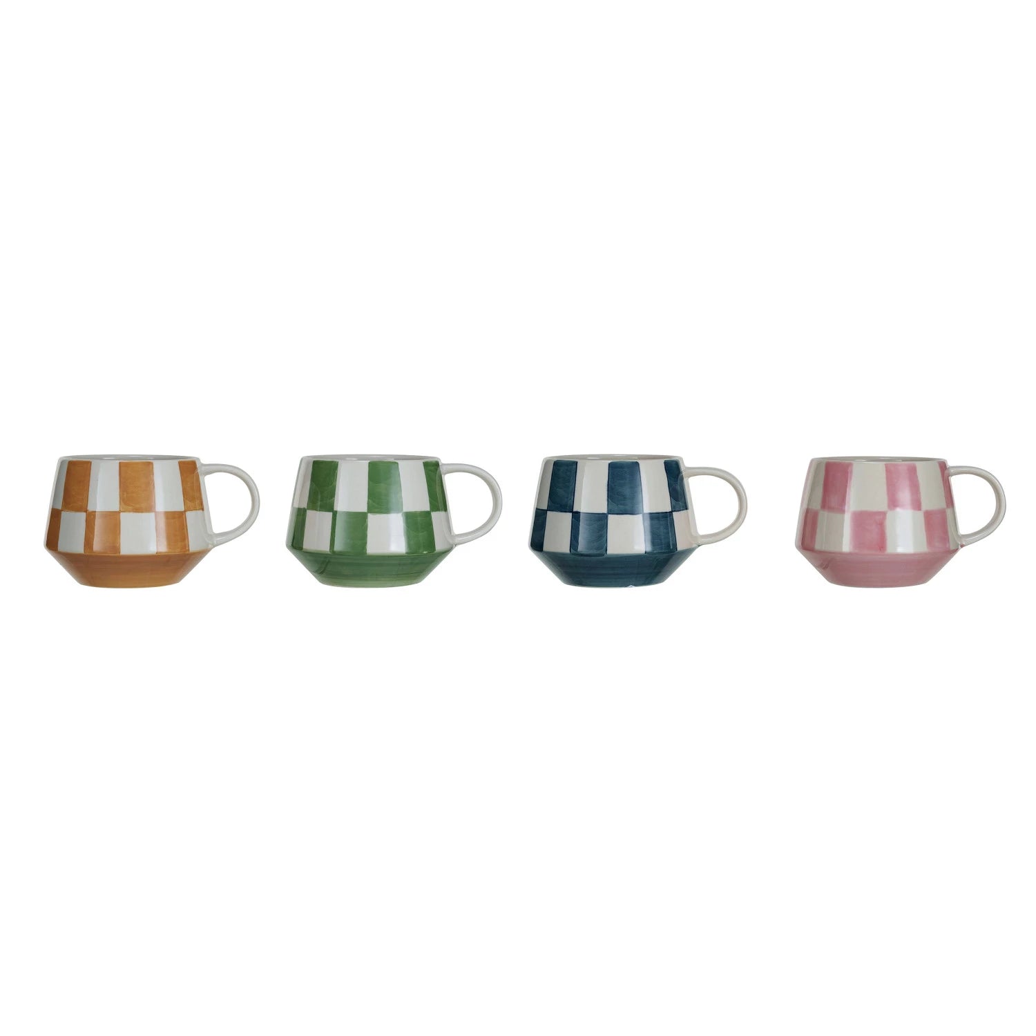Stoneware Mug w/ Check Pattern