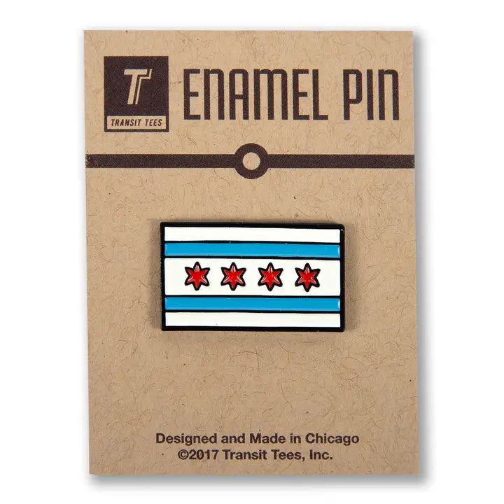 Chicago Flag Icon Enamel Pin