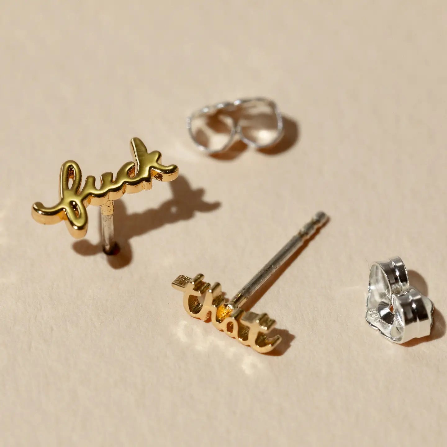 Fuck That Stud Earrings - 14K Gold Plated