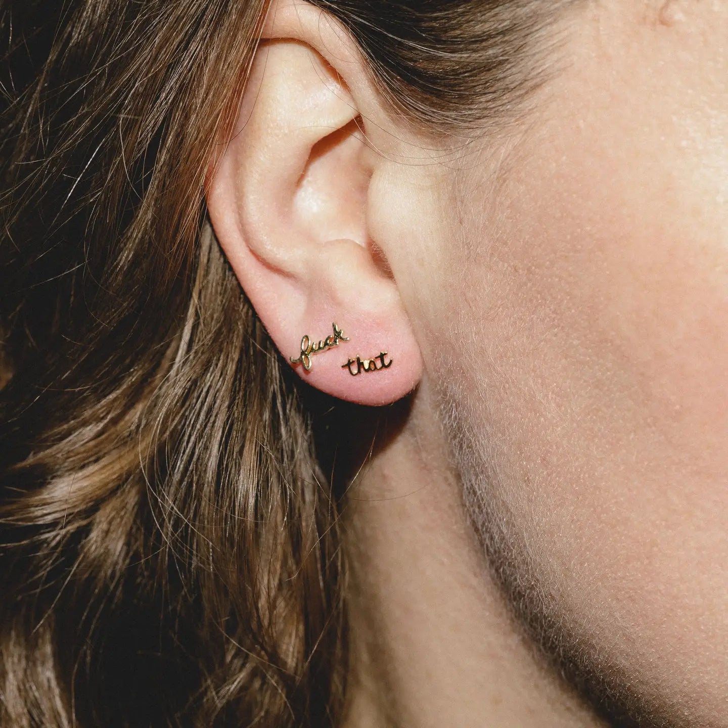 Fuck That Stud Earrings - 14K Gold Plated