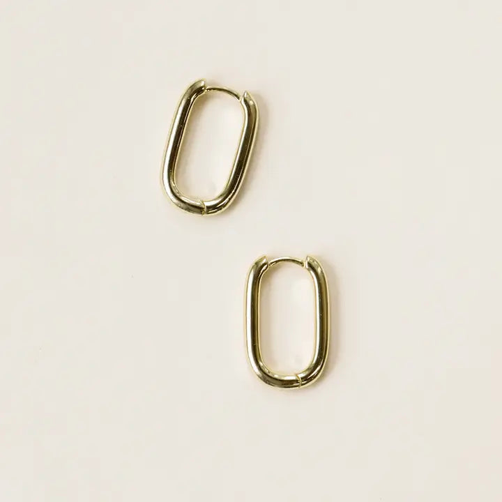 Gold Hoop - Large Rectangle Earring