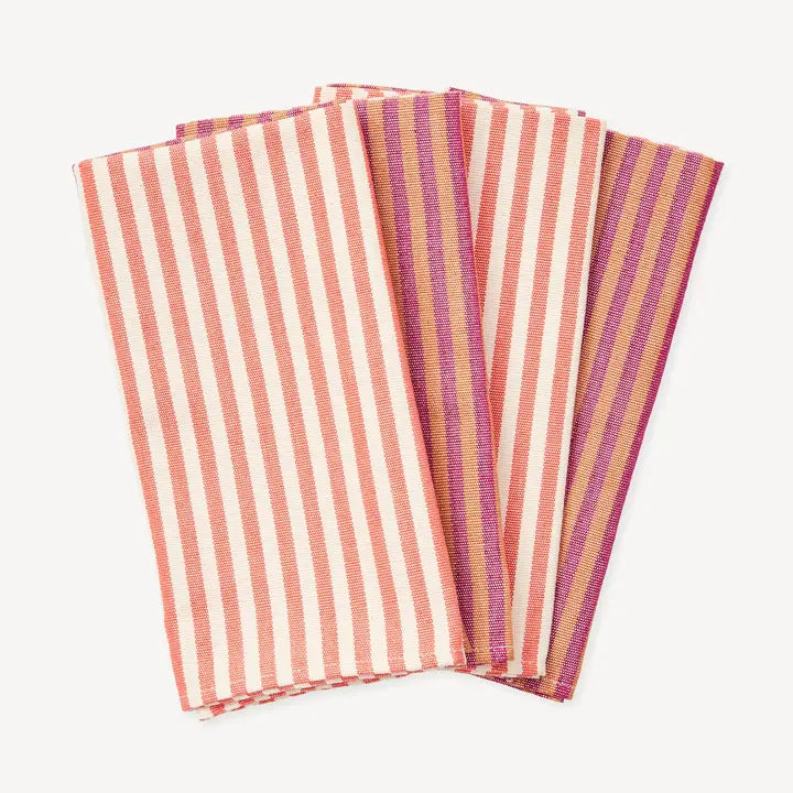 Hudson Stripe Napkin - Berry