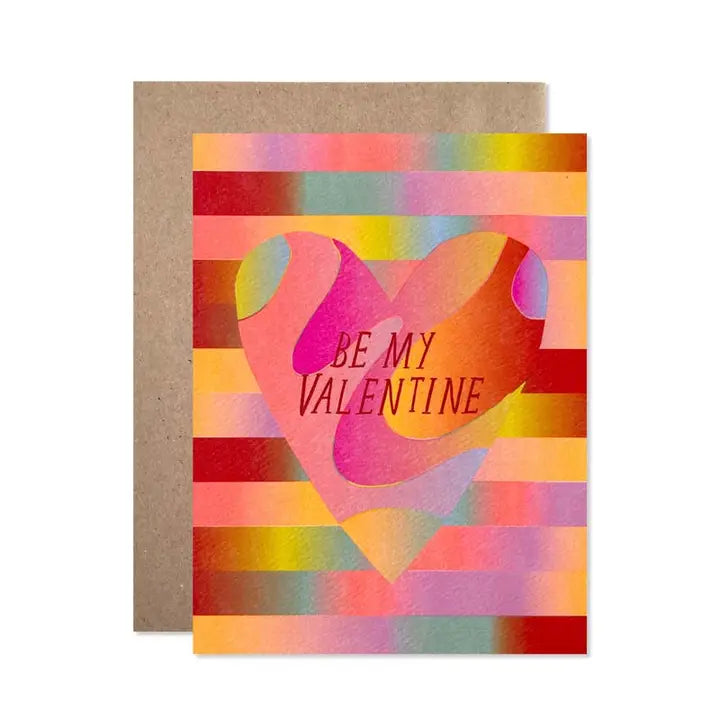 Be My Valentine Neon Gradient Card