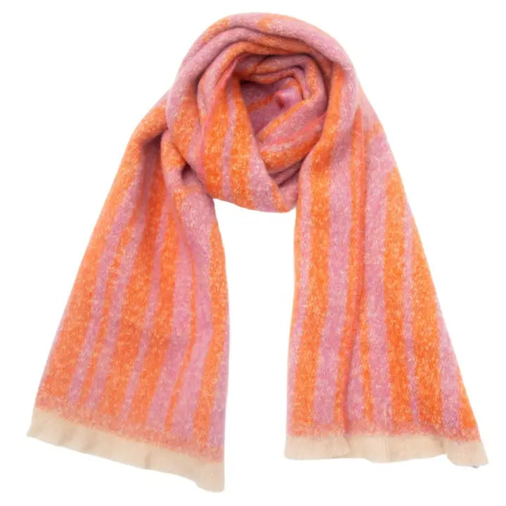 Soft Chunky Abstract/Geometric Lines Fleece Scarf