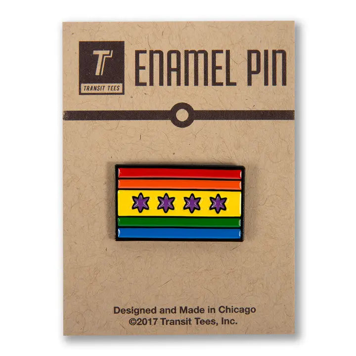 Chicago Pride Flag Enamel Pin