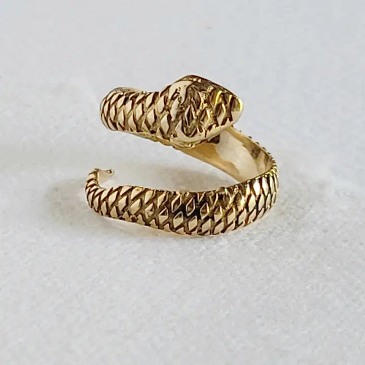 Brass Python Ring, Adjustable