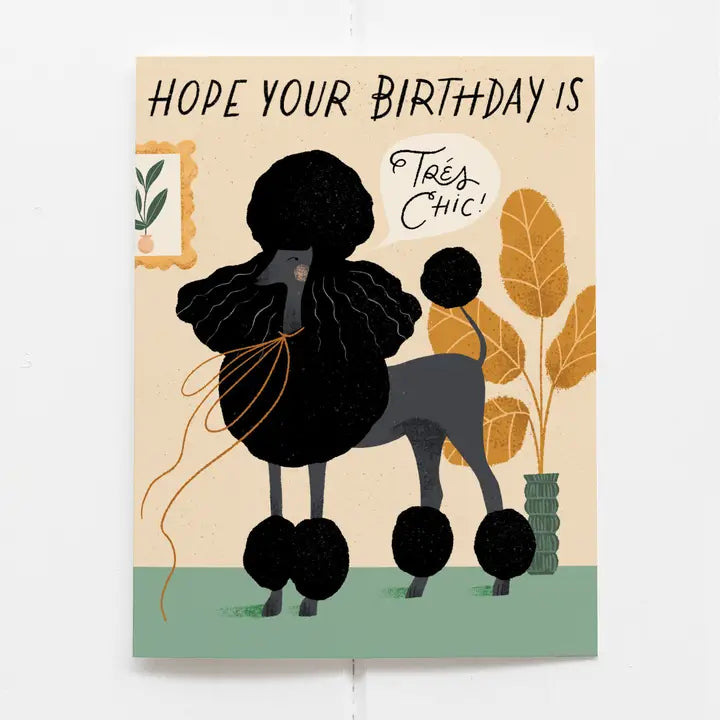 Tres Chic Poodle Card