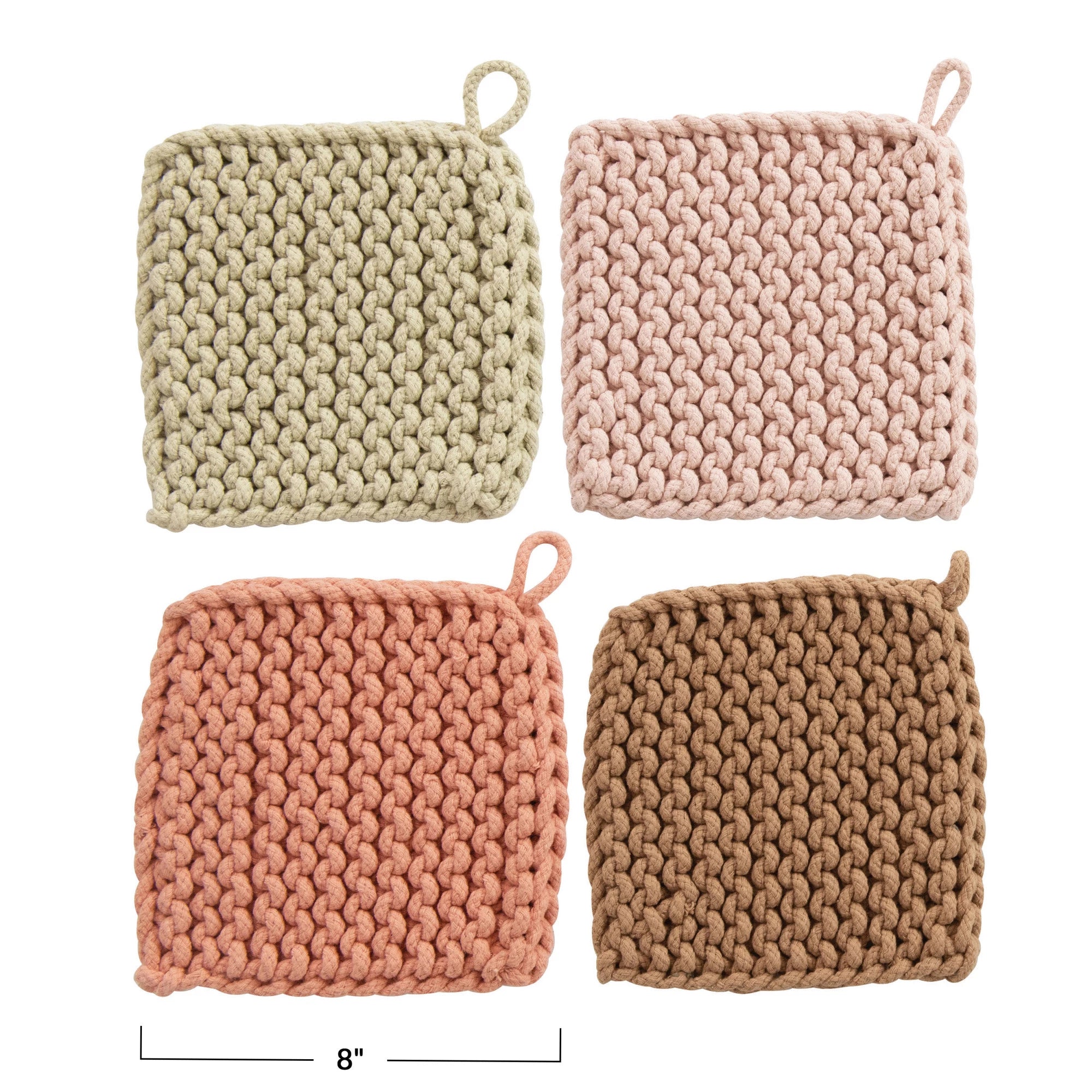 8" Crocheted Pot Holder Heritage Colors