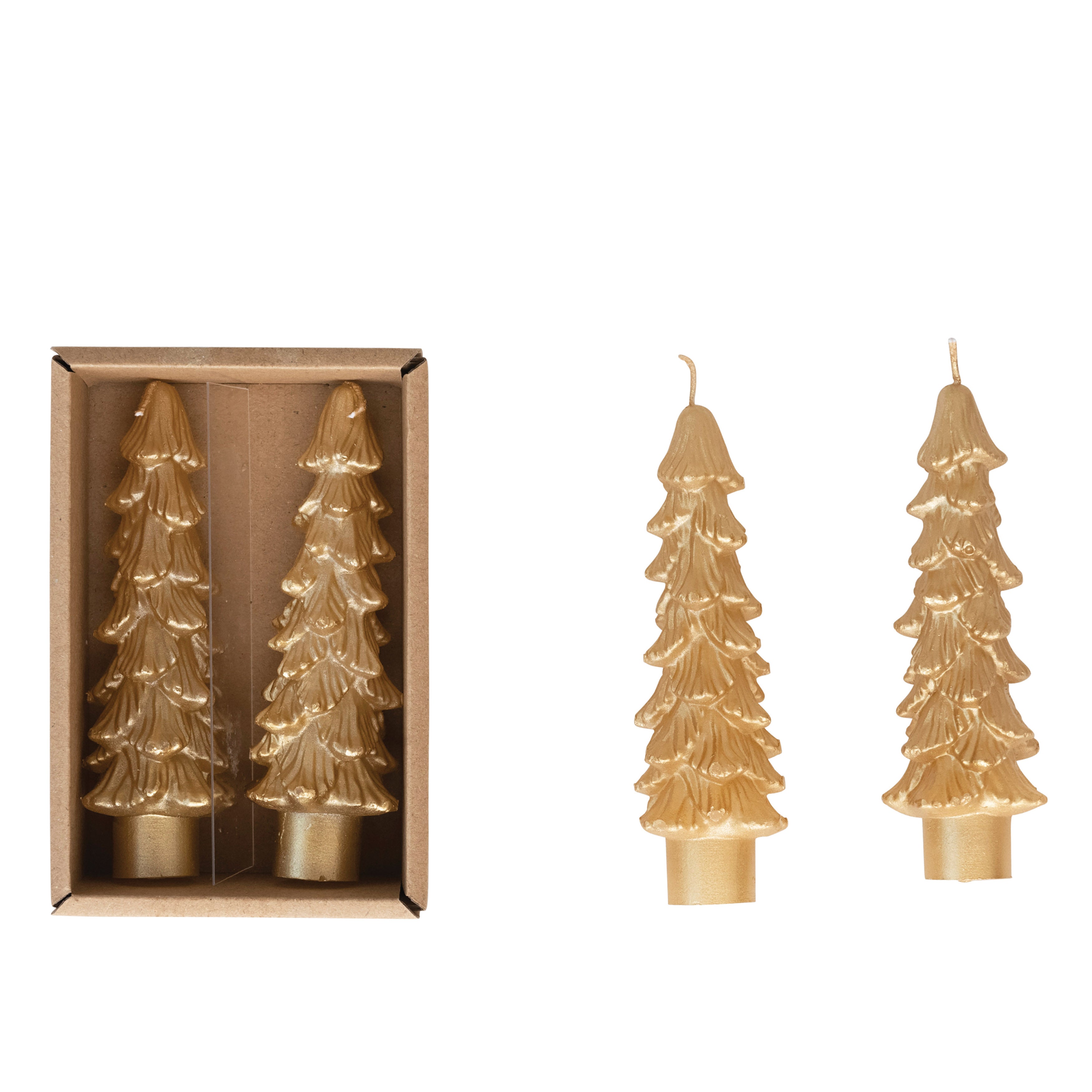 4.75" Gold Tree Shaped Taper Candle